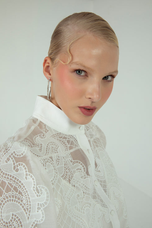 LACE SHIRT DRESS - Barrus London