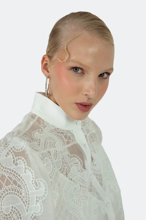 LACE SHIRT DRESS - Barrus London