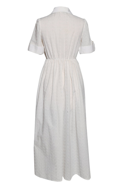 Shirt Dress With Pearl Button Detail