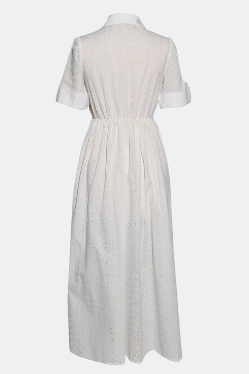 Shirt Dress With Pearl Button Detail