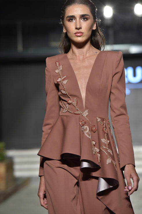 PEPLUM EMBROIDERED JACKET - Barrus London