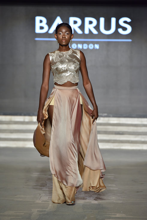 CHIFFON SKIRT WITH SLIT - Barrus London