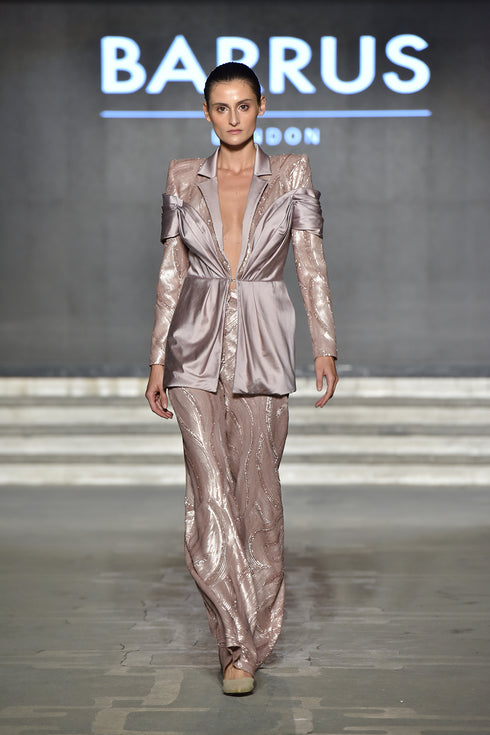 SEQUIN JACKET WITH PEPLUM DETAIL - Barrus London