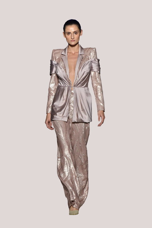 SEQUIN JACKET WITH PEPLUM DETAIL - Barrus London