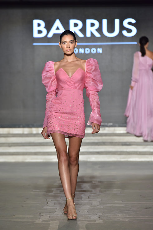 BALLOON SLEEVE MINI DRESS - Barrus London