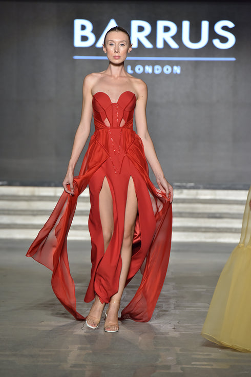 BRA FORM DRESS WITH DOUBLE SLIT DETAIL - Barrus London