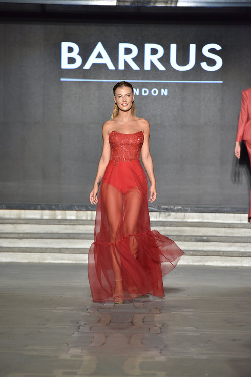 EMBROIDERED A-FORM DRESS - Barrus London