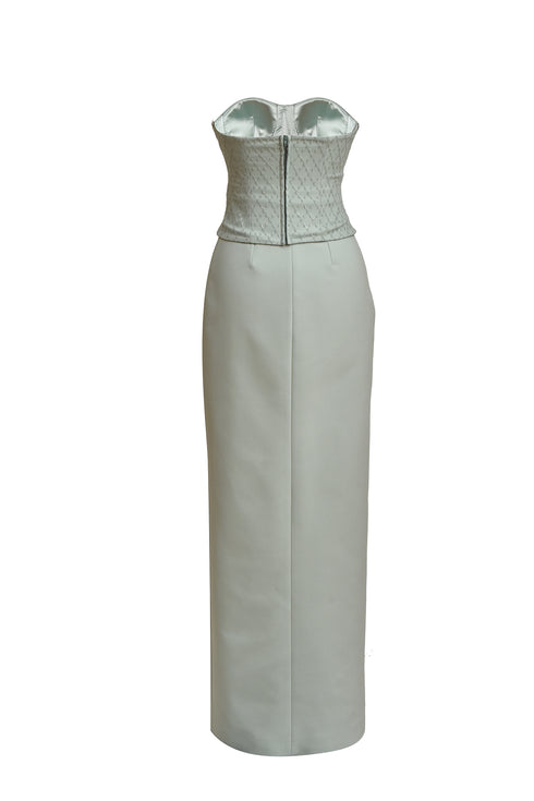 BRA FORM BUSTIER WITH CROSS FORM DRAPE DETAIL - Barrus London