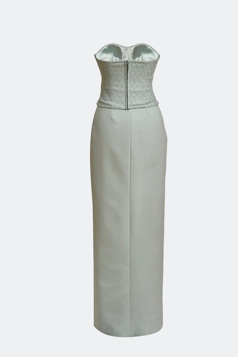 BRA FORM BUSTIER WITH CROSS FORM DRAPE DETAIL - Barrus London