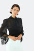 CHIFFON SHIRT WITH FRENCH LACE DETAIL - Barrus London