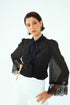 CHIFFON SHIRT WITH FRENCH LACE DETAIL - Barrus London