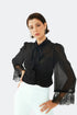 CHIFFON SHIRT WITH FRENCH LACE DETAIL - Barrus London
