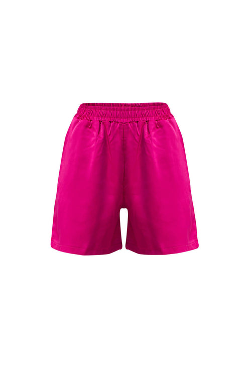Raspberry Pink Satin High Waist Short