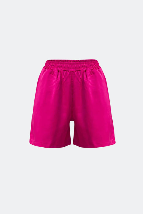 Raspberry Pink Satin High Waist Short