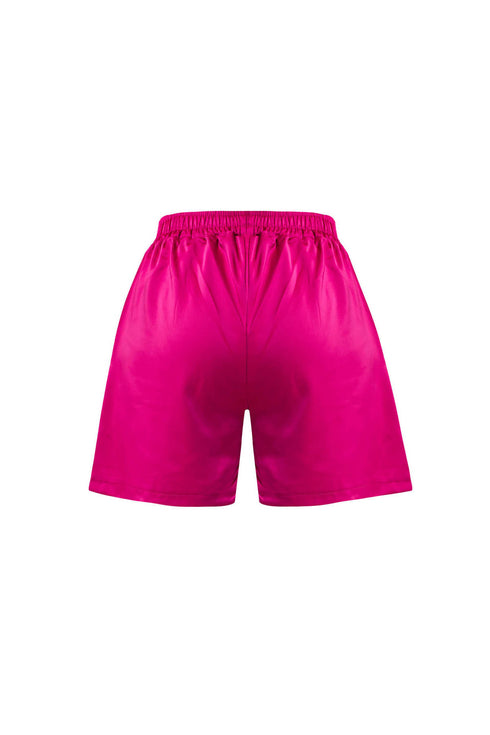 Raspberry Pink Satin High Waist Short
