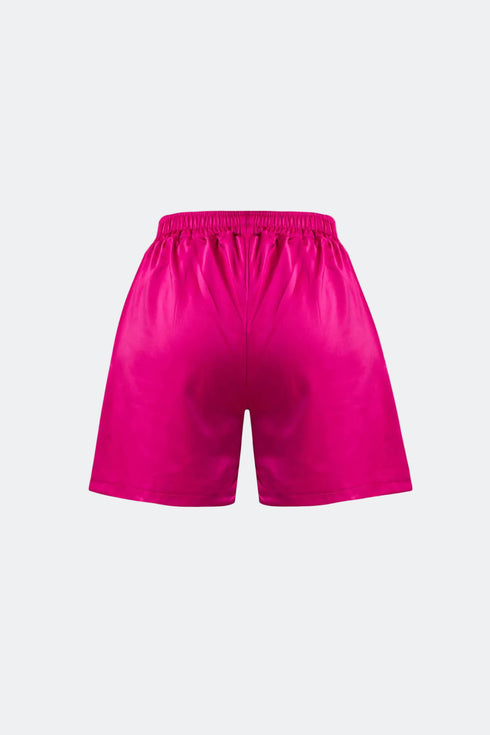 Raspberry Pink Satin High Waist Short