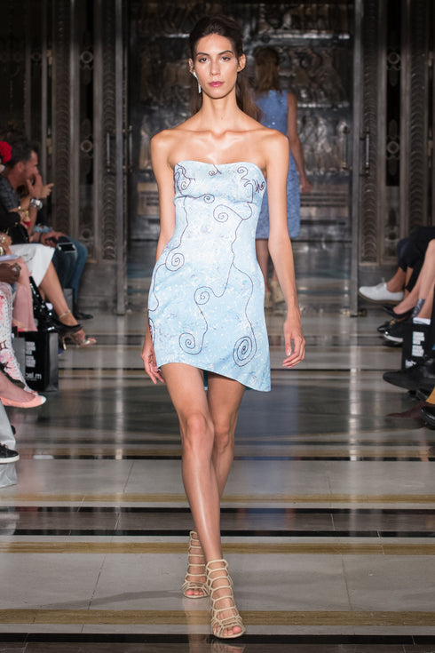 EMBROIDED MARBLING MINI DRESS - Barrus London
