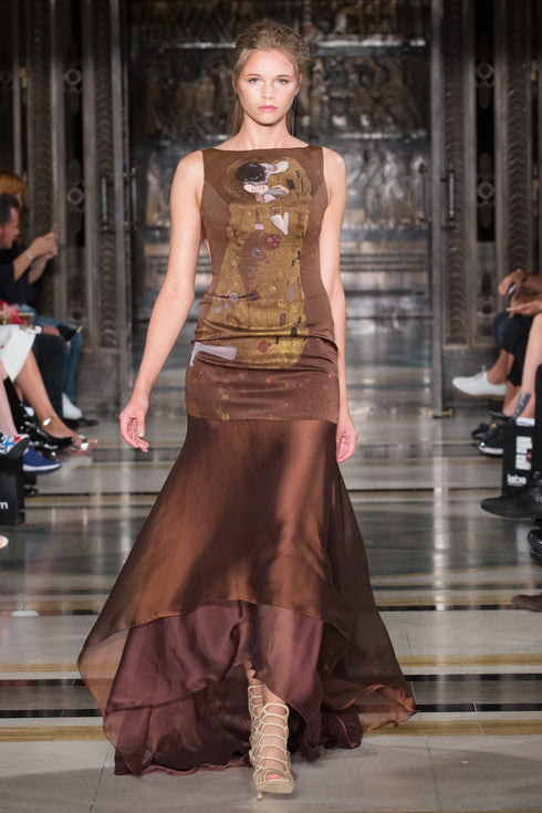 MARBLING DRESS WITH KLIMT IMPRINT - Barrus London