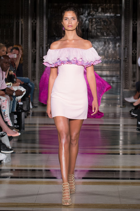 MINI DRESS WITH FRILL DETAIL - Barrus London