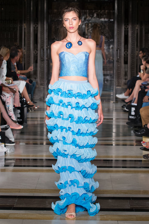 MARBLING SKIRT WITH RUFFLES - Barrus London