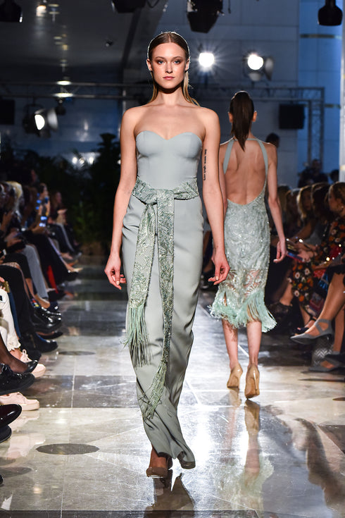 DRESS WITH INLAID BELT DETAIL - Barrus London