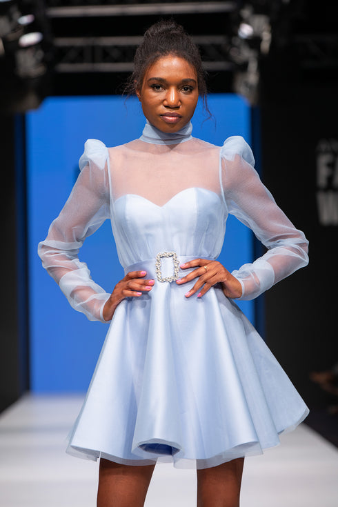 MINI DRESS WITH BALLOON SLEEVES - Barrus London