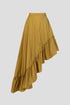 Indian Yellow Asymmetric Long Skirt