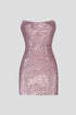 Strapless Sequined Fit Form Mini Dress