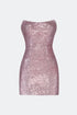 Strapless Sequined Fit Form Mini Dress