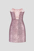 Strapless Sequined Fit Form Mini Dress