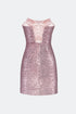 Strapless Sequined Fit Form Mini Dress