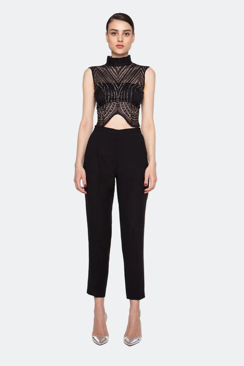 High Neck Stone Detailed Top