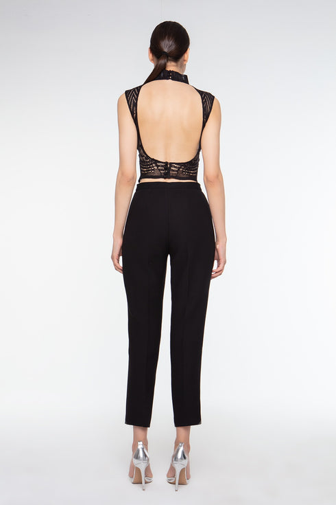 High Neck Stone Detailed Top