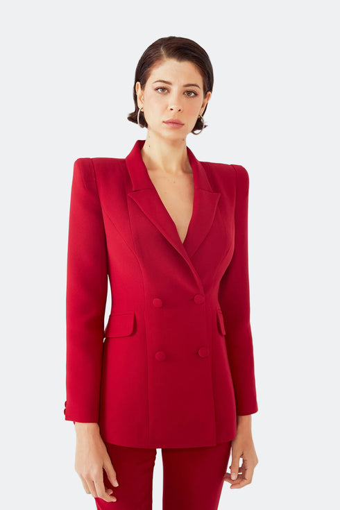 DOUBLE BREASTED JACKET RED - Barrus London