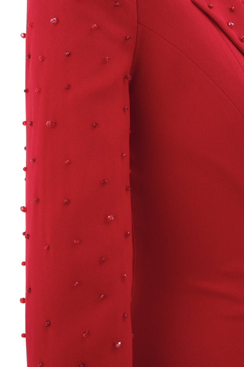 Beaded Sleeves And Neck, Double Breasted Jacket