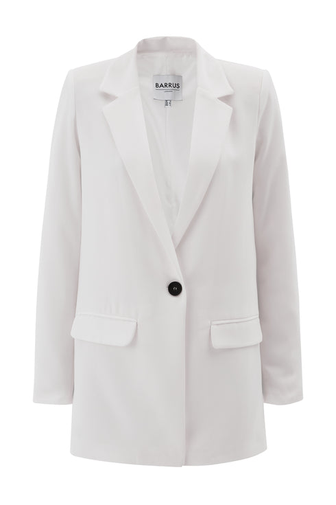 White Jacket With Single Button Front