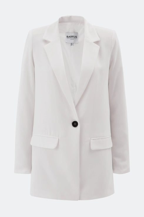 White Jacket With Single Button Front