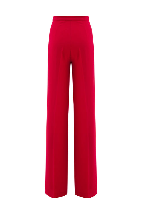 High Waist Straight Trousers With Thin Belt