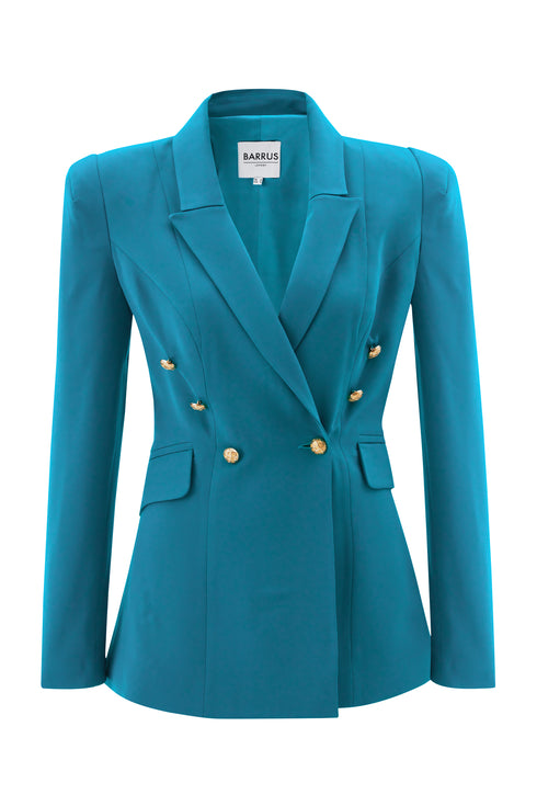 Button Front Detailed Double Breasted Jacket