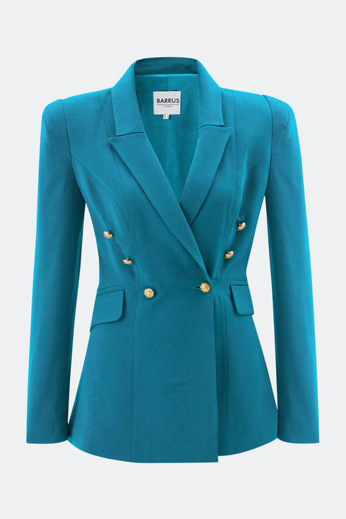 Button Front Detailed Double Breasted Jacket