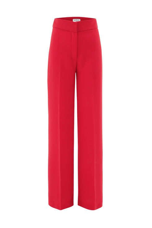 Hight Waist Straight Trousers With Thick Belt