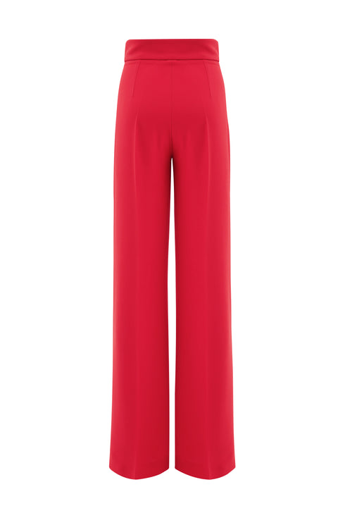 Hight Waist Straight Trousers With Thick Belt