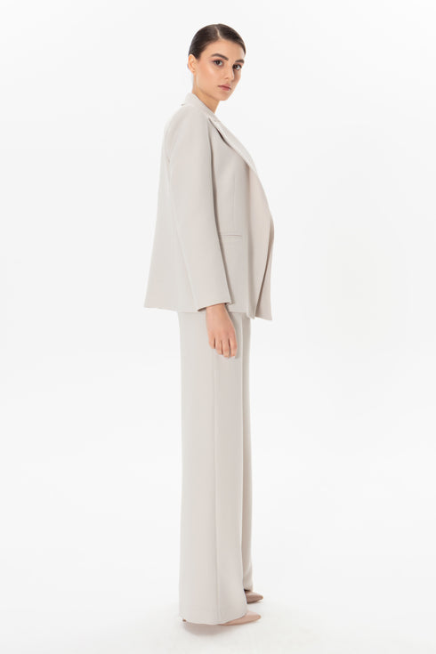 Isabelline Jacket With Lapel And Pocket Detailed