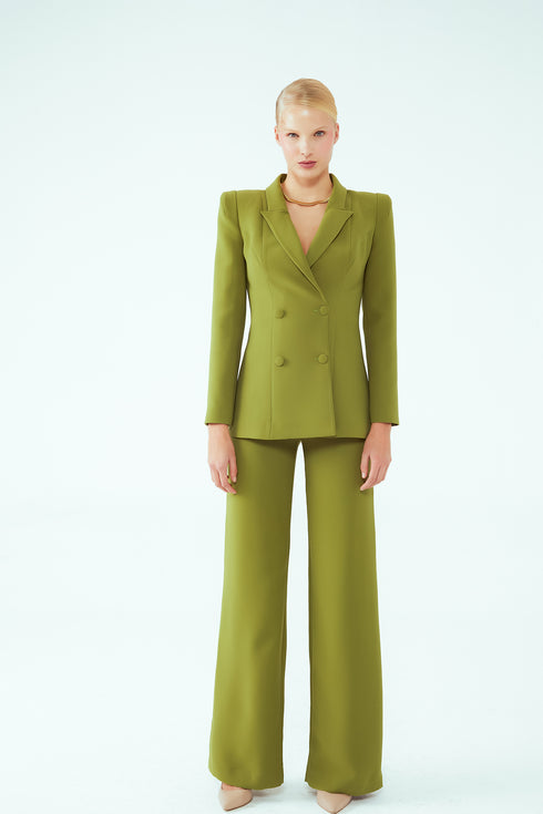 DOUBLE BREASTED JACKET GREEN - Barrus London