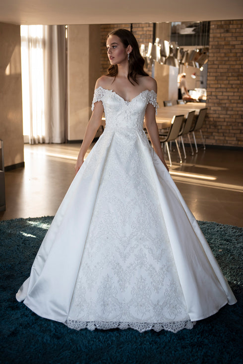 PRINCESS SLEEVE A FORM WEDDING DRESS - Barrus London