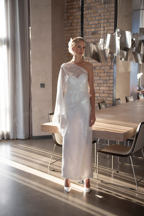 ONE SHOULDER SEQUIN DRESS - Barrus London