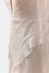 INLAID, FRENCH LACE WEDDING DRESS WITH FLOUNCE SLEEVE AND HIP DETAIL - Barrus London