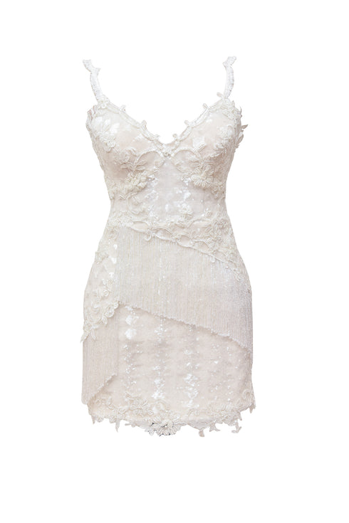 SEQUIN AND BEAD FINGERED AFTER DRESS - Barrus London