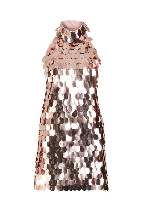Mini Rose Gold Sequin Dress Femma