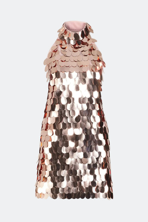 Mini Rose Gold Sequin Dress Femma